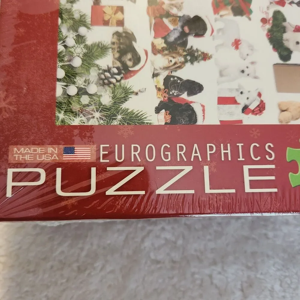 New Sealed 1,000 Piece Eurographics Holiday Dogs Jigsaw Puzzle